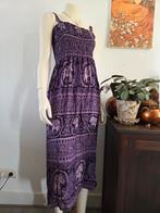 Vintage 90's Indiase jurk met olifanten maat XS t/m M, Maat 38/40 (M), Paars, Ophalen of Verzenden, Zo goed als nieuw