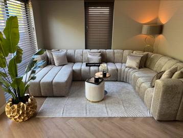 Luxe Velvet Teddy U-bank Barry 200x380x280cm NIEUW - UNIEK beschikbaar voor biedingen