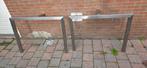 Rvs tafelpoten,  set van 2, Huis en Inrichting, Ophalen, Gebruikt, 50 tot 100 cm, 50 tot 100 cm