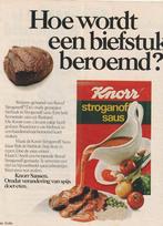 Retro reclame 1978 Knorr stroganoff saus met biefstuk, Verzenden, Overige typen