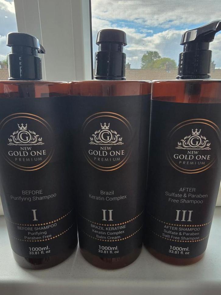 New Gold One Shampoo Set - Keratine & Aftershampoo, Sieraden, Tassen en Uiterlijk, Uiterlijk | Lichaamsverzorging, Nieuw, Bad & Douche