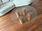 Salon Tafel glas hout, Huis en Inrichting, Ophalen, 150 tot 200 cm, Rond, 150 tot 200 cm