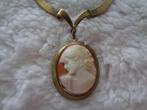 goudkl vintage ketting met camee nr k 5100, Ophalen of Verzenden, Overige materialen, Ketting
