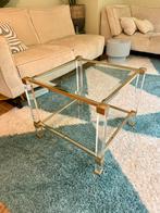 Vintage design tafel van Pierre Vandel Paris, Gebruikt, 100 tot 150 cm, Glas, Minder dan 50 cm