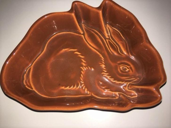 Oud Zenith Gouda Lente bord Konijn Vaasje Potten, Antiek en Kunst, Curiosa en Brocante, Verzenden