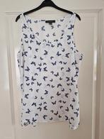 Top wit met vlinders maat 42 van Primark, Primark, Wit, Maat 42/44 (L), Nieuw