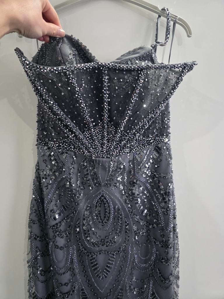 Galajurk, feestjurk, abiye, Kleding | Dames, Galajurk, Zo goed als nieuw, Grijs, Ophalen