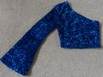 Loavies blauwe glitter one shoulder top - mt.S, Kleding | Dames, Tops, Blauw, Ophalen of Verzenden, Zo goed als nieuw, Lange mouw