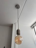 Snoerboer hanglamp betonlook + extra lamp, Minder dan 30 watt, Zo goed als nieuw, Soft of Flame, Gloeilamp