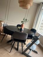 Zwart houten Mango Eettafel, Huis en Inrichting, Stoelen, Gebruikt, Bruin, Ophalen of Verzenden, Vier