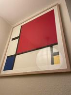 Fraai ingelijste mondriaan poster 73x73, Ophalen, Gebruikt, Met lijst, Vierkant
