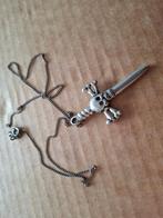 hangertje doodskop 42 mm tin, Verzenden, Zo goed als nieuw, Zilver, Overige materialen