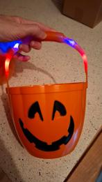 2 Halloween snoep emmertjes met lichtjes, Ophalen of Verzenden, Gebruikt, Jongen of Meisje