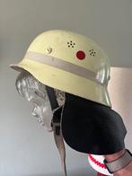 Vintage Duitse fluoriserende brandweerhelm brandweer helm, Ophalen of Verzenden, Zo goed als nieuw
