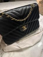 Chanel Classic Chevron Small Double Flap Black Lambskin, Sieraden, Tassen en Uiterlijk, Tassen | Damestassen, Ophalen of Verzenden