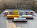 Mârklin : lot container wagens + losse containers, Hobby en Vrije tijd, Modeltreinen | H0, Wisselstroom, Gebruikt, Wagon, Ophalen of Verzenden