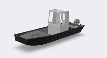 HDPE platbodem 500 PRO Zelflozend werkboot Tideman
