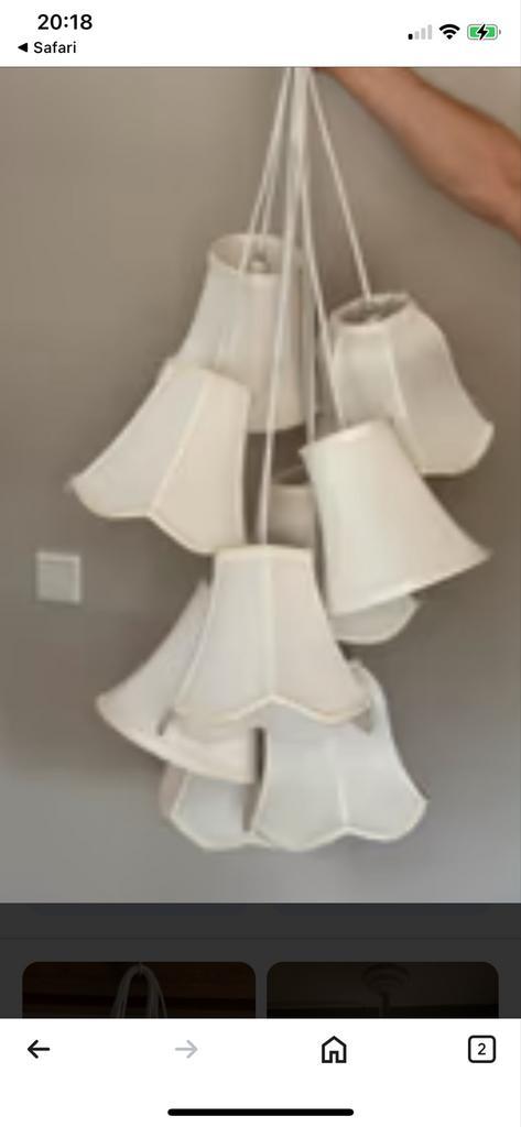 Bijzondere Lamp met Verschillende Kapjes - ZGAN, Huis en Inrichting, Lampen | Hanglampen, Zo goed als nieuw, 50 tot 75 cm, Stof