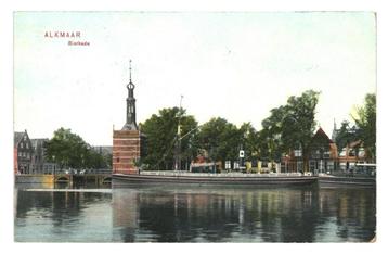 981178 Alkmaar Bierkade 1907 Gelopen met zegel beschikbaar voor biedingen