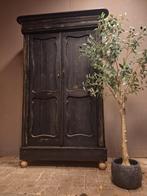 oude Zwarte biedermeier meidenkast kledingkastje, Ophalen of Verzenden