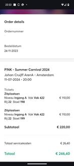 Concertkaartjes P!nk - Pink 11 juli 2024 ArenA, Tickets en Kaartjes