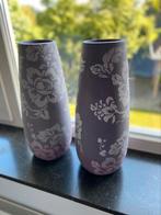 Paarse vazen / 2 stuks, Ophalen of Verzenden, Zo goed als nieuw, Aardewerk of Porselein, Minder dan 50 cm