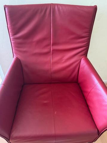 Montis Charly Fauteuil Donkerrood Leer – Zwart/Dop beschikbaar voor biedingen
