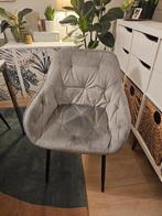 1x eetkamerstoel zilver fluweel, Huis en Inrichting, Stoelen, Ophalen, Zo goed als nieuw, Eén, Modern