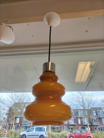 Vintage Amber Glazen Hanglamp beschikbaar voor biedingen