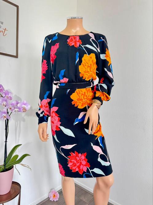 STEPS jurk maat 38 - zwart - bloemen, Kleding | Dames, Jurken, Zo goed als nieuw, Maat 38/40 (M), Zwart, Knielengte, Ophalen of Verzenden