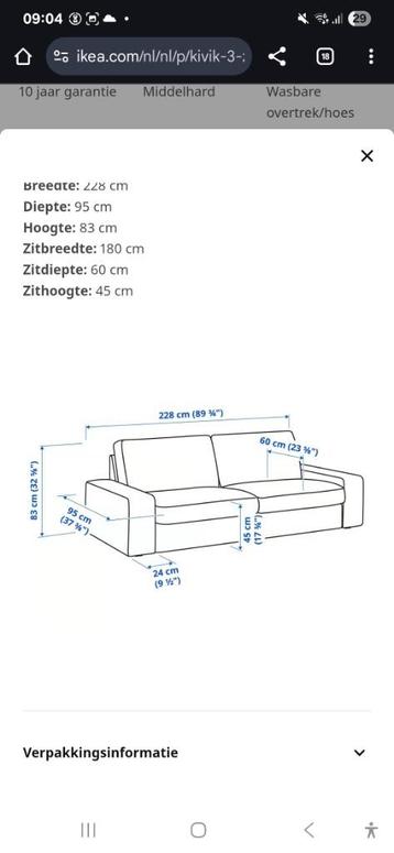 Kivik Ikea 3 zits bank grijs - afbeelding 3