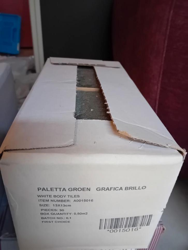 Groene wandtegels 13x13 glans - 1m2, Doe-het-zelf en Verbouw, Tegels, Zo goed als nieuw, Wandtegels, Keramiek, Minder dan 20 cm