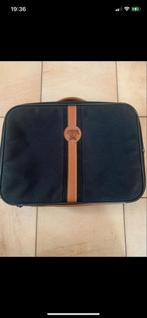 Kleine zwarte koffer met bruine accenten, Overige materialen, Gebruikt, Minder dan 50 cm, Ophalen of Verzenden