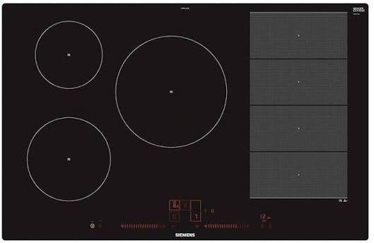 Siemens inductie kookplaat 80 cm, flex, vlakinbouw, Witgoed en Apparatuur, Kookplaten, Zo goed als nieuw, Inbouw, Inductie, 5 kookzones of meer