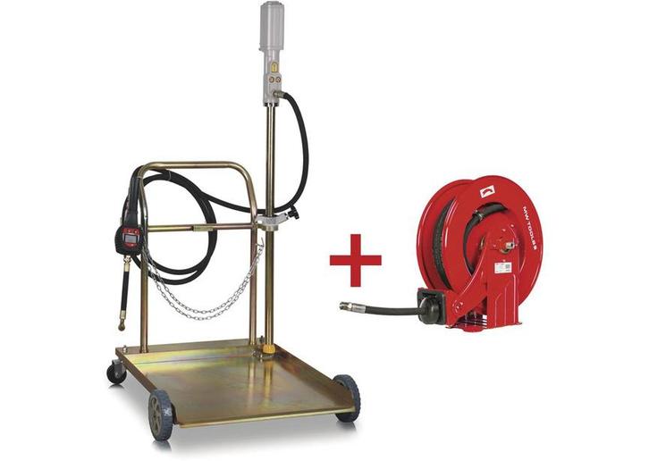 Set mobiele oliepomp 5:1 + olieslanghaspel 10m MW Tools, Auto diversen, Autogereedschap, Nieuw, Ophalen