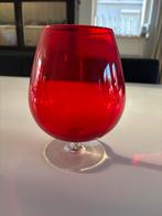 Rode Glazen Vaas Cognacglas mondgeblazen Glasobject, Ophalen of Verzenden