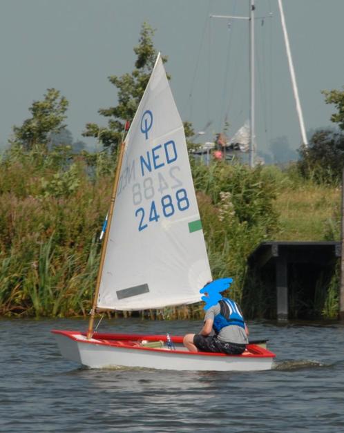 Optimist compleet, Watersport en Boten, Zeilen en Zeiltoebehoren, Gebruikt, Overige typen, Minder dan 15 m², Minder dan 3 meter