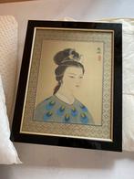 japanse print met goud/zwart lijst, Antiek en Kunst, Ophalen