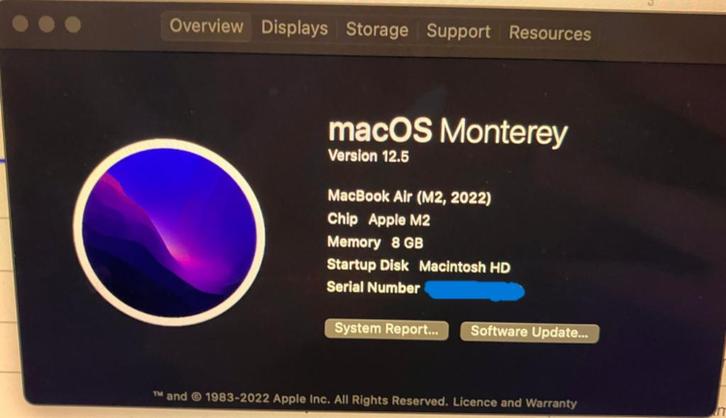 MacBook air M2 2022, Computers en Software, Apple Macbooks, Zo goed als nieuw, MacBook Air, 13 inch, Onbekend, 8 GB, Qwerty, Ophalen of Verzenden