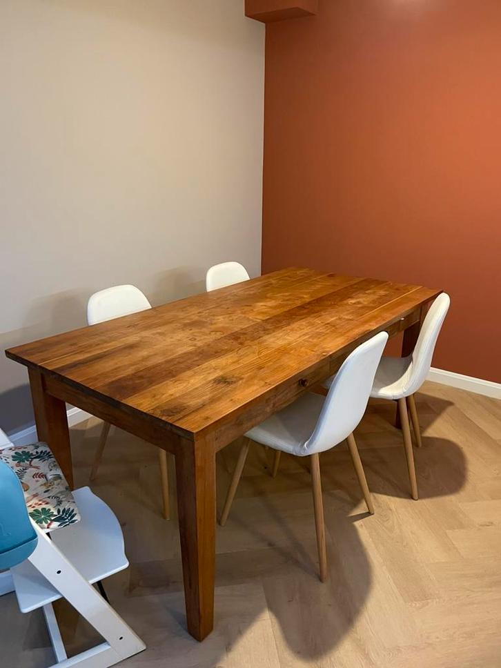 Eettafel teak 180x90, Huis en Inrichting, Tafels | Eettafels, Gebruikt, 50 tot 100 cm, 150 tot 200 cm, Vijf personen of meer, Rechthoekig