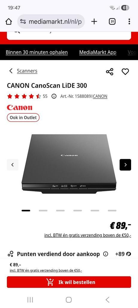 CANON CanoScan LiDE 300 Scanner, Computers en Software, Scanners, Zo goed als nieuw, Ophalen