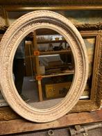 Antieke ovale spiegel - Brocante wit, Huis en Inrichting, Woonaccessoires | Spiegels, Ophalen of Verzenden, Zo goed als nieuw