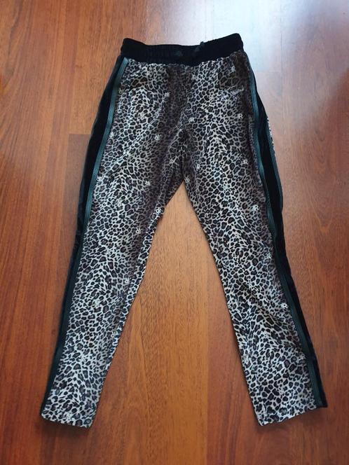 John Richmond fluweel driekwart trainingsbroek tijgerprint S, Kleding | Dames, Broeken en Pantalons, Zo goed als nieuw, Maat 36 (S)