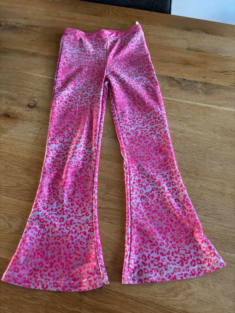 Roze broek met panterprint voor meisjes maat 128, Kinderen en Baby's, Ophalen of Verzenden, Gebruikt, Meisje