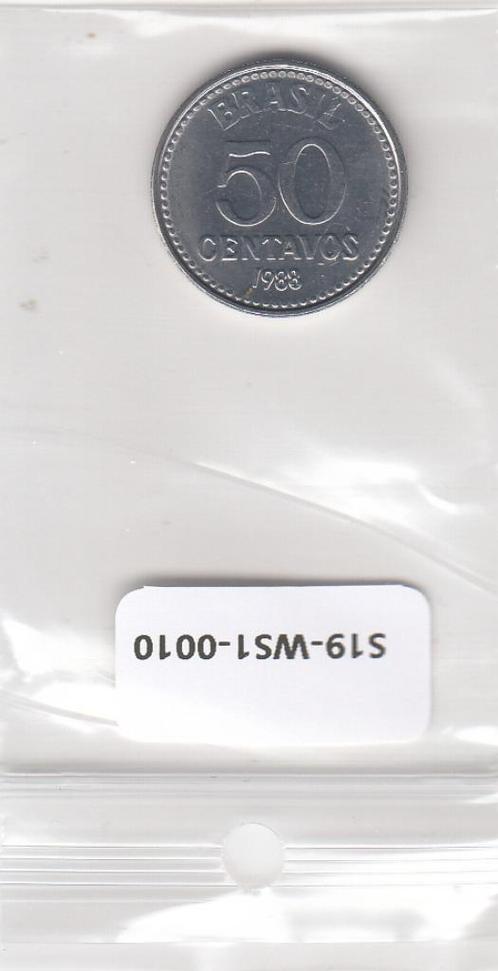 S19-WS1-0010-M04 Brazil 50 centavos UNC 1988 KM604, Postzegels en Munten, Munten | Amerika, Zuid-Amerika, Verzenden