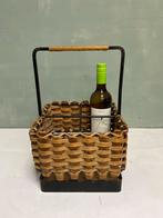 Vintahe Rohé Noordwolde flessenhouder 1960 rotan metaal, Huis en Inrichting, Woonaccessoires | Wijnrekken, Ophalen of Verzenden