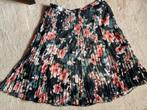 Sommermann! Prachtige blauwe plissee rok, roze bloemen 46, Maat 46/48 (XL) of groter, Ophalen of Verzenden, Gedragen, Onder de knie
