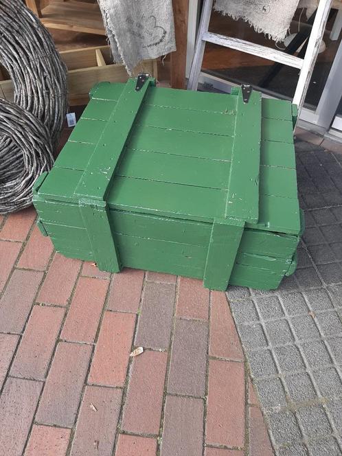 Munitiekist / houten kist groen, Huis en Inrichting, Woonaccessoires | Kisten, Gebruikt, Minder dan 50 cm, 50 tot 75 cm, 50 tot 100 cm
