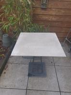 Tuintafel 75x75 met metalen onderstel, Ophalen, Gebruikt, Vierkant, Metaal