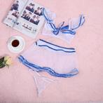 Doorzichtig lingerie setje rokje schoolmeisje dames vrouwen, Verzenden, Setje